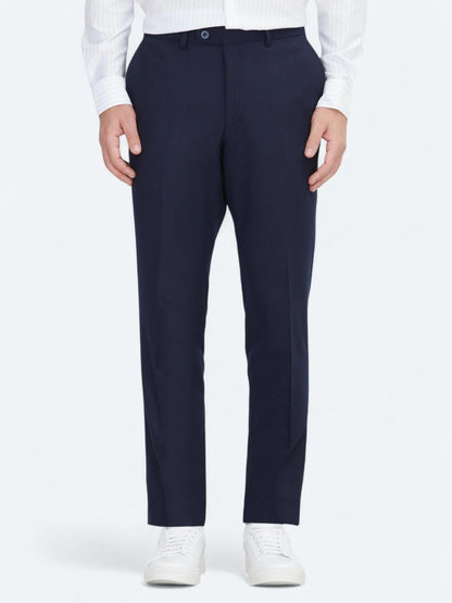 Lacivert Düz Dokuma Fitted Fit Klasik Pantolon