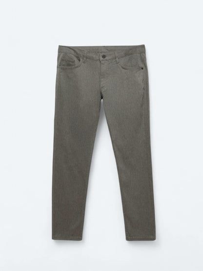Açık Kahve Dokuma Slim Fit Casual Pamuk Karışımlı Pantolon