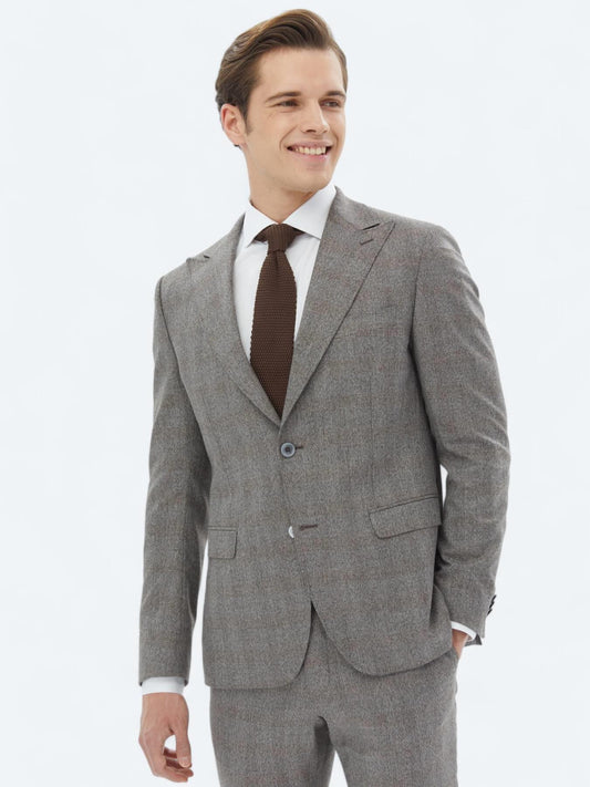 Gri Mikro Modern Fit Takım Elbise