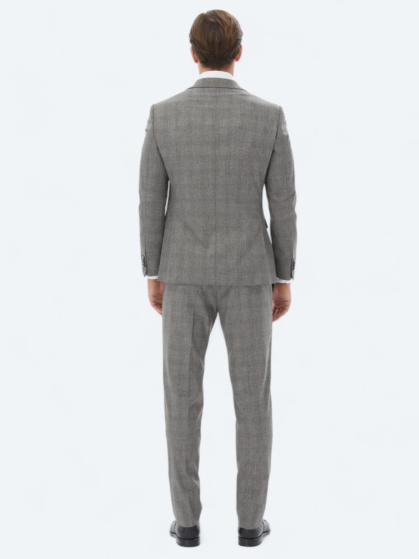 Gri Mikro Modern Fit Takım Elbise
