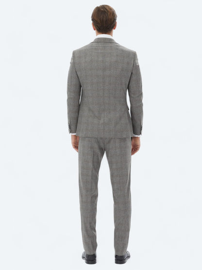 Gri Mikro Modern Fit Takım Elbise