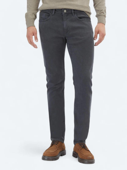 Antrasit Dokuma Slim Fit Casual Pamuk Karışımlı Pantolon