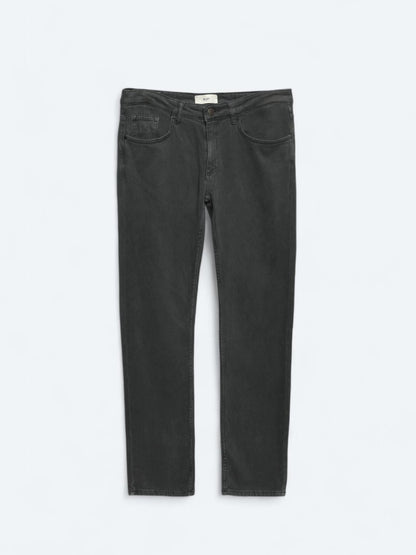 Antrasit Dokuma Slim Fit Casual Pamuk Karışımlı Pantolon