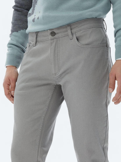 Gri Slim Fit Denim Pamuk Karışımlı Pantolon