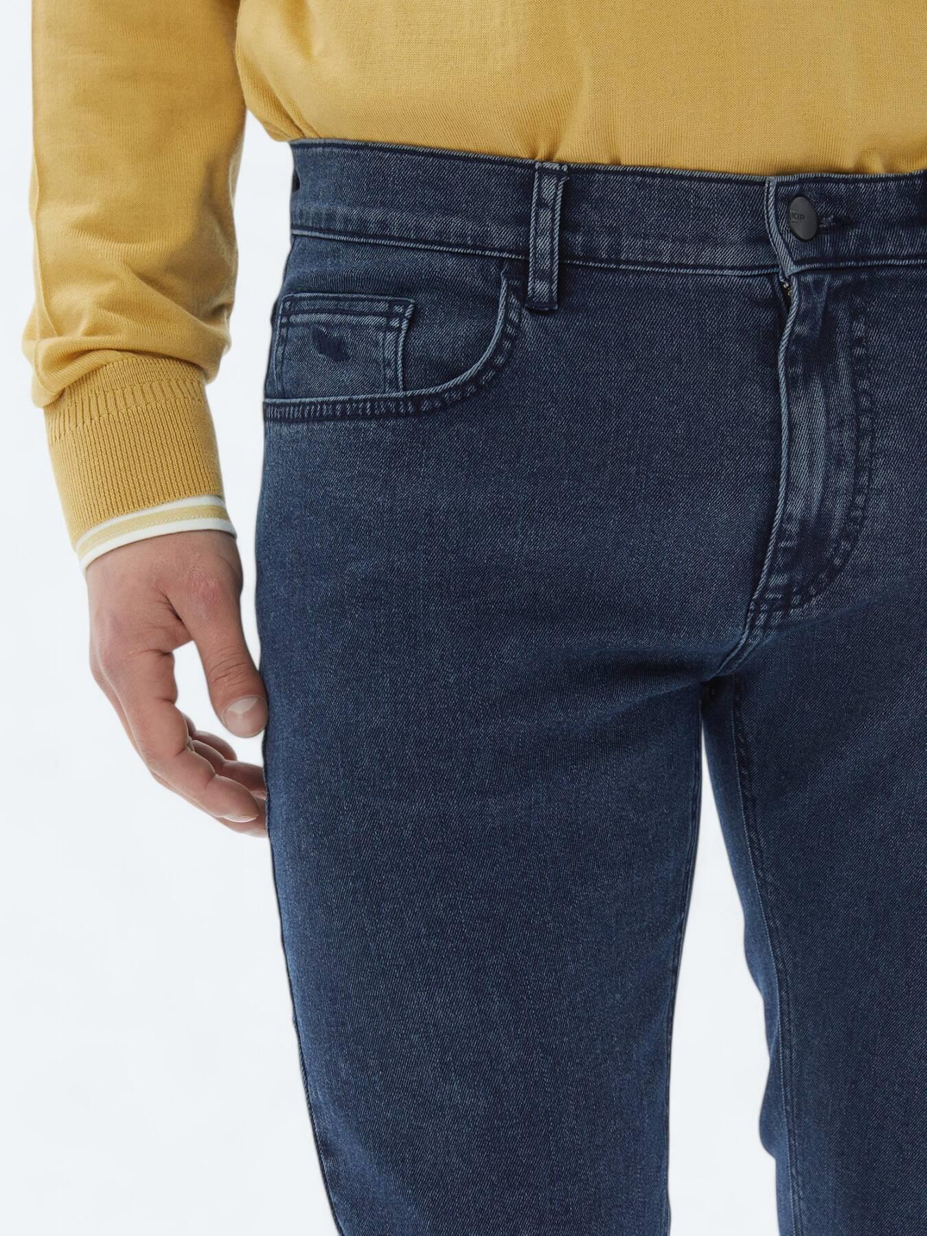 Lacivert Slim Fit Denim Pamuk Karışımlı Pantolon