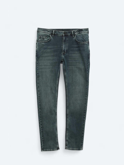 Lacivert Slim Fit Denim Pamuk Karışımlı Pantolon