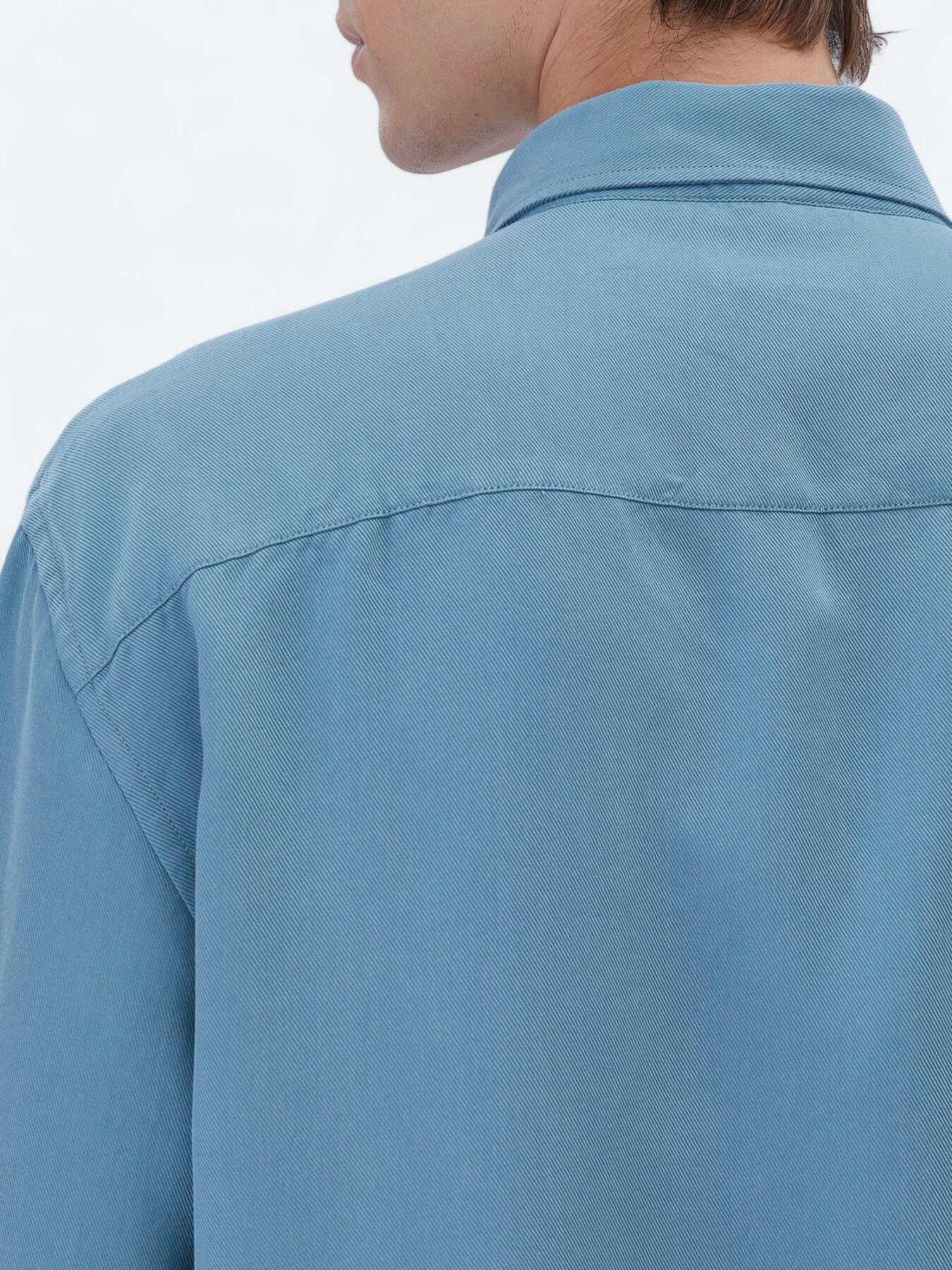Koyu Mint Fitilli Oversize Fit Uzun Dokuma Casual Gömlek
