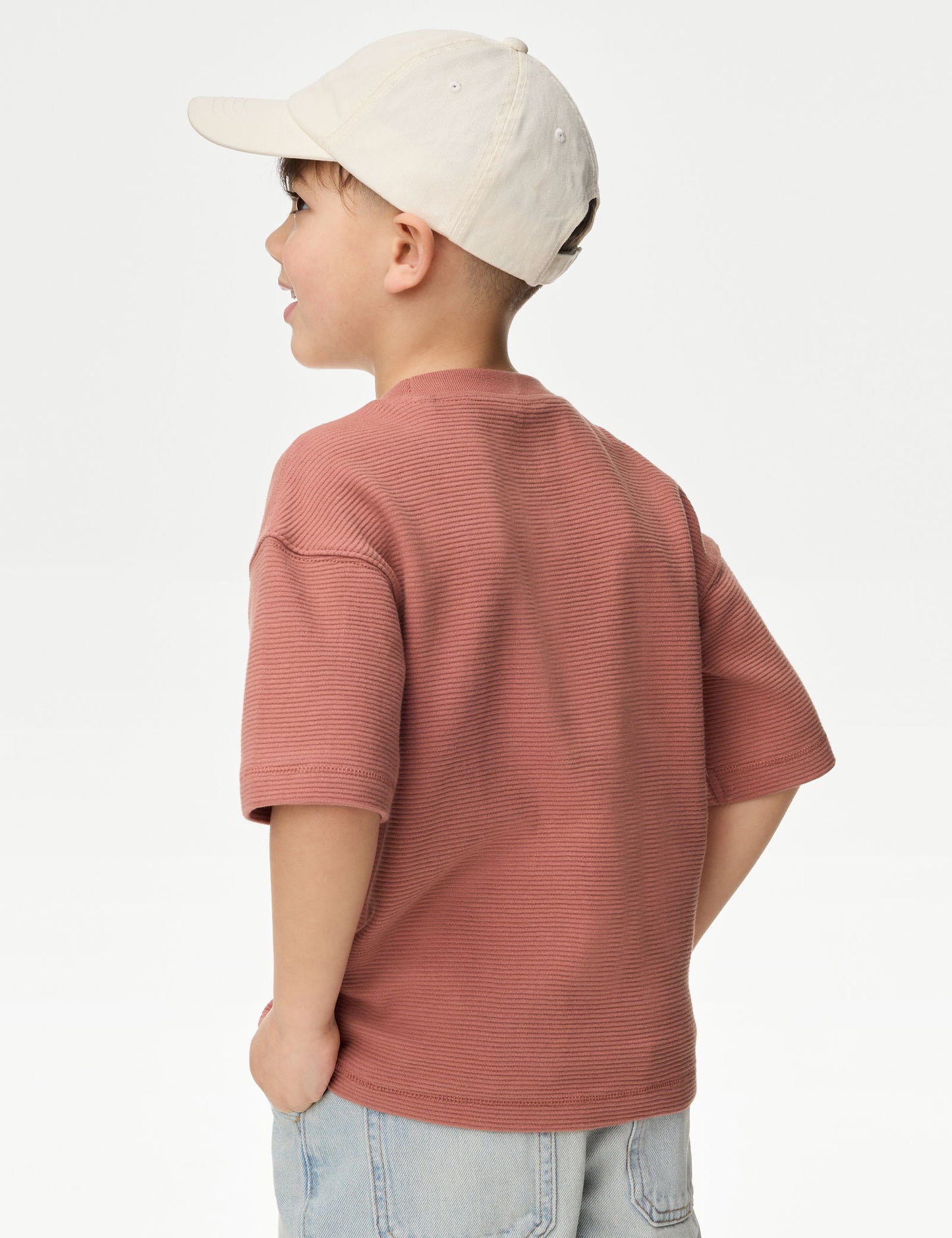Saf Pamuklu Dokulu T-shirt (1-7 Yaş)