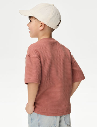 Saf Pamuklu Dokulu T-shirt (1-7 Yaş)