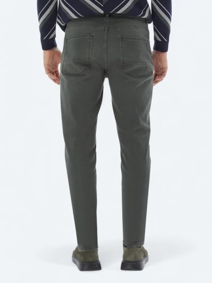 Haki Slim Fit Denim Pamuk Karışımlı Pantolon