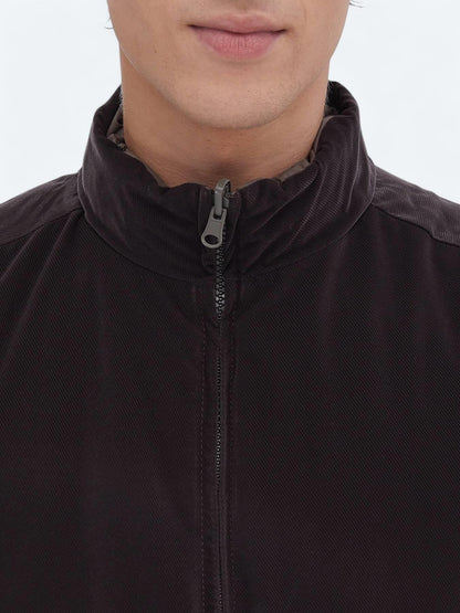Koyu Vizon Regular Fit Gizli Kapüşon Casual Dokuma Spor Yelek