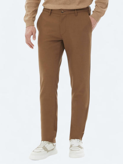 Kahverengi Dokuma Slim Fit Casual Pantolon