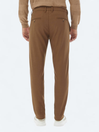 Kahverengi Dokuma Slim Fit Casual Pantolon