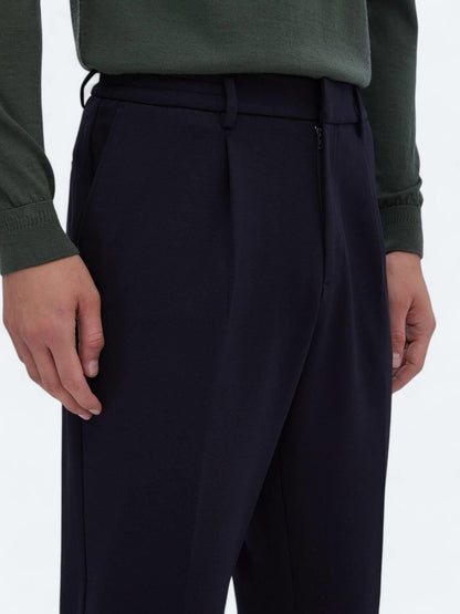 Lacivert Örme Carrot Fit Casual Pantolon