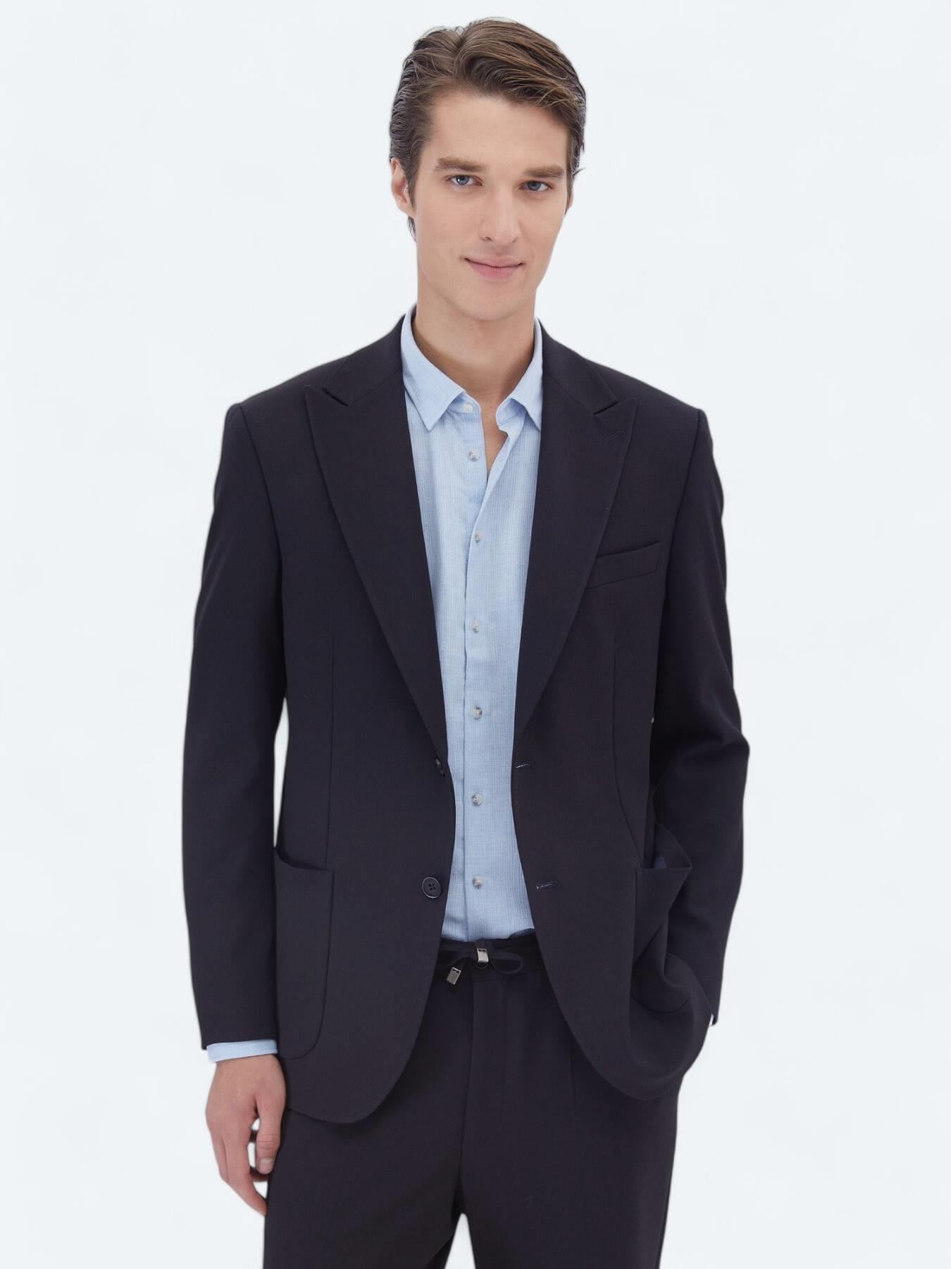 Lacivert Mikro Modern Fit Takım Elbise