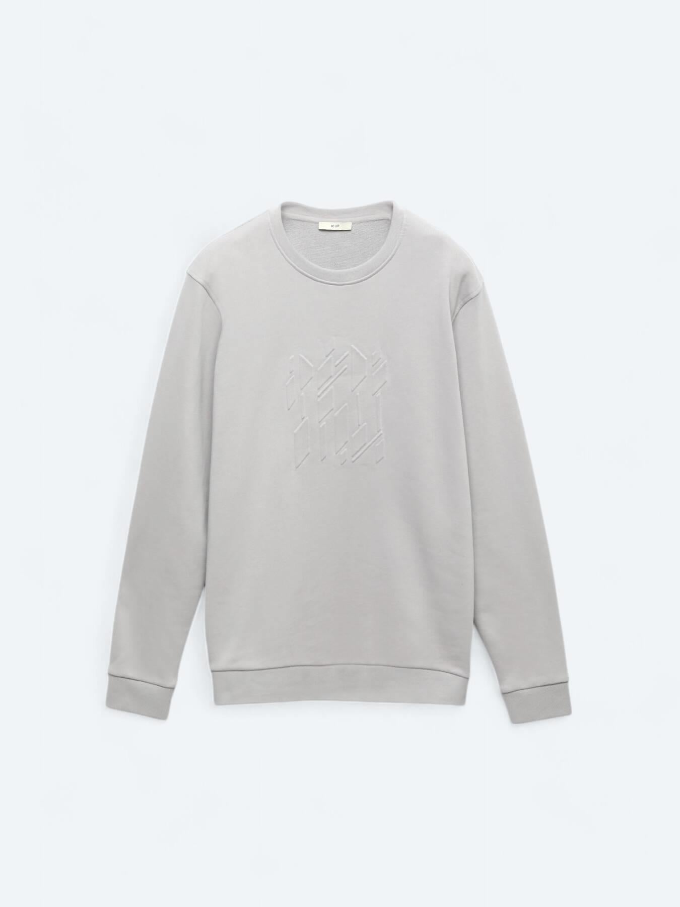 Lila Bisiklet Yaka Baskılı Sweatshırt