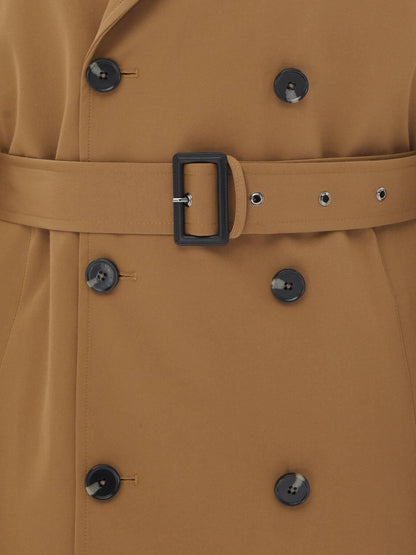 Deve Tüyü Oversize Fit Kruvaze Yaka Casual Dokuma Pardösü