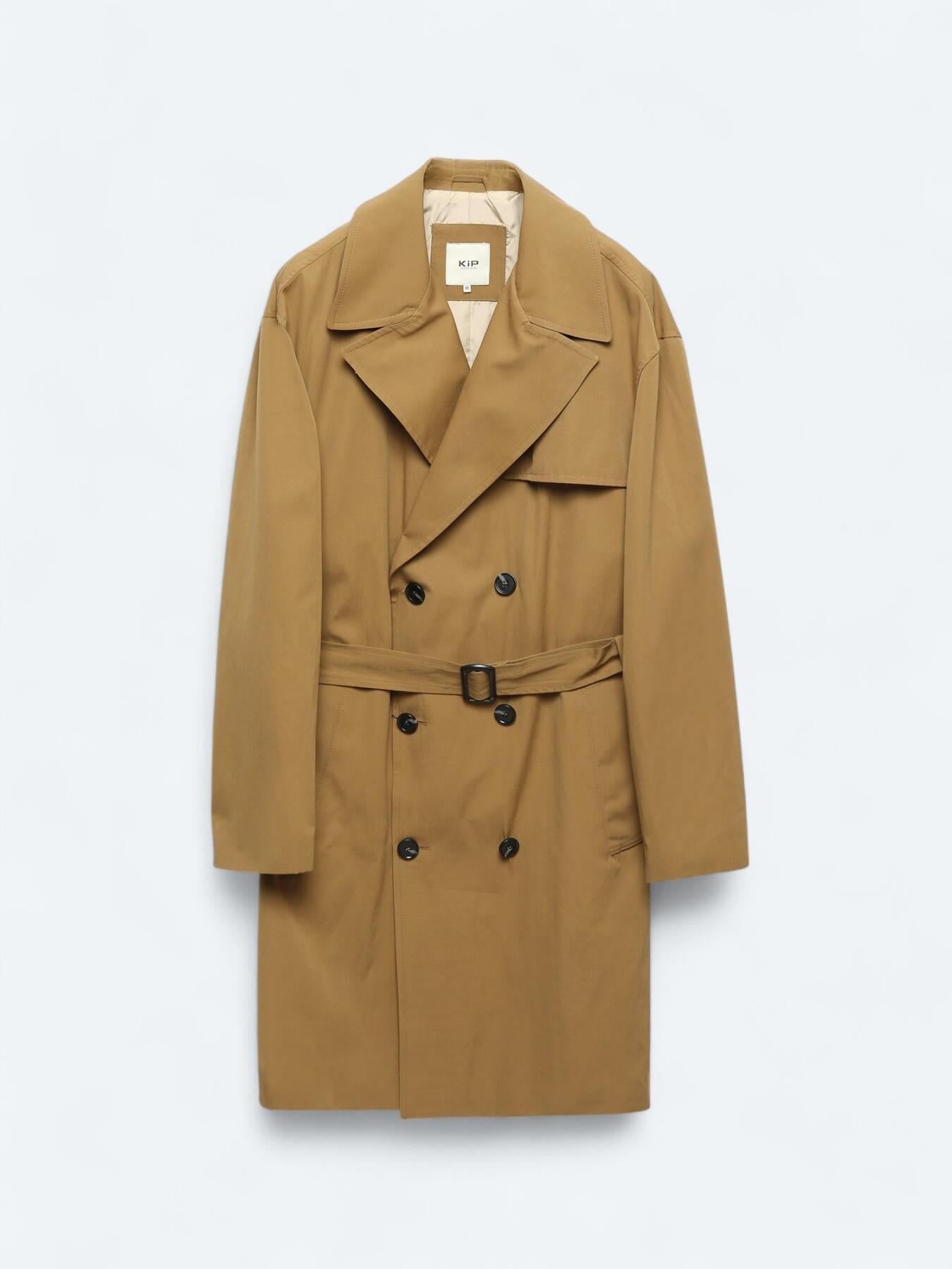 Deve Tüyü Oversize Fit Kruvaze Yaka Casual Dokuma Pardösü