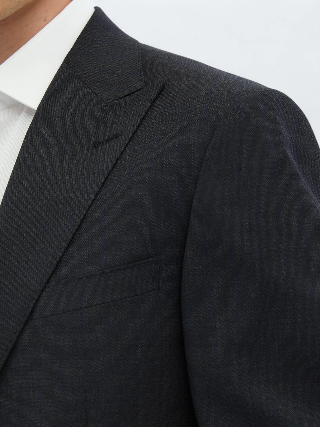 Antrasit Çizgili Modern Fit Yün Karışımlı Takım Elbise