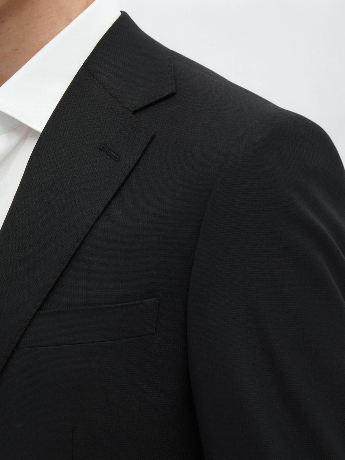 Siyah Mikro Modern Fit Çevre Dostu Yün Karışımlı Takım Elbise