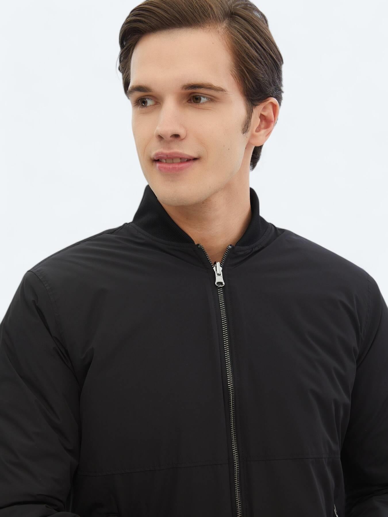 Antrasit Regular Fit Dik Yaka Casual Dokuma Mont