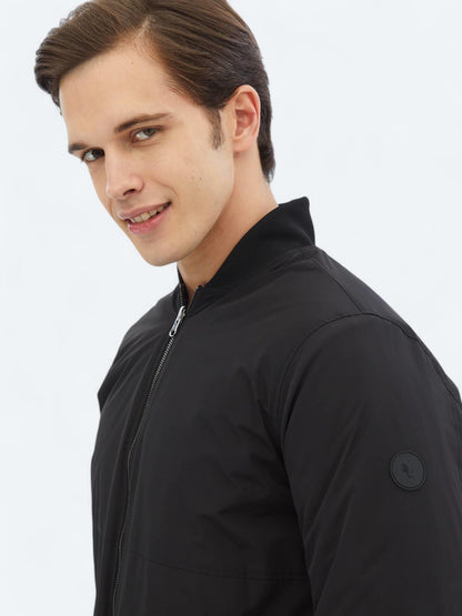 Antrasit Regular Fit Dik Yaka Casual Dokuma Mont