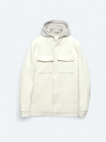 Açık Bej Regular Fit Kapüşonlu Casual Dokuma Mont