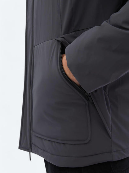 Gri Regular Fit Casual Dokuma Mont