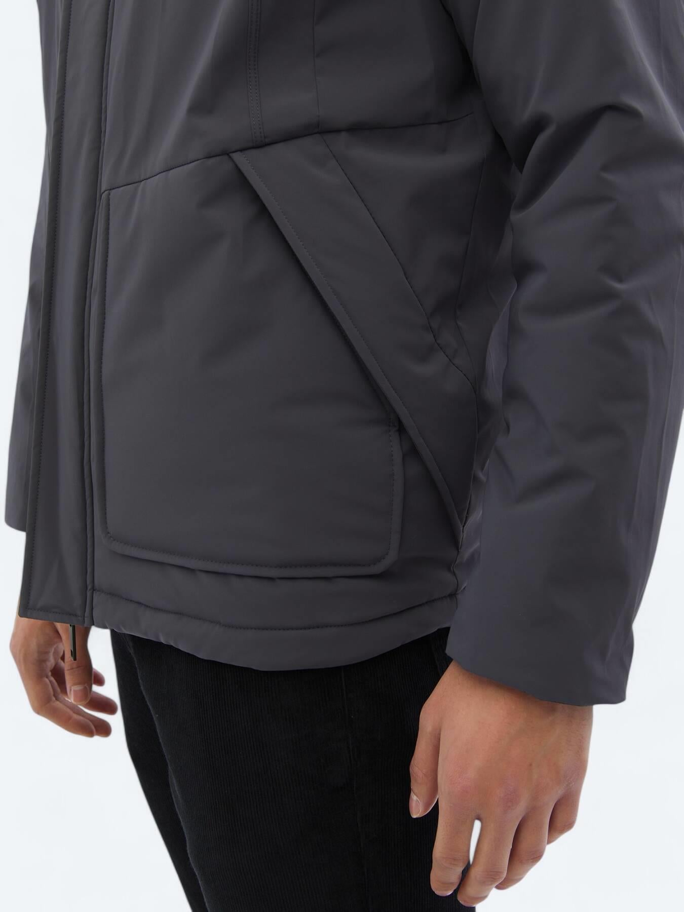 Gri Regular Fit Casual Dokuma Mont