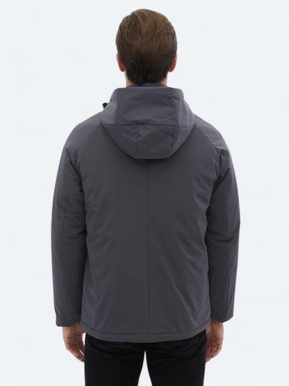 Gri Regular Fit Casual Dokuma Mont