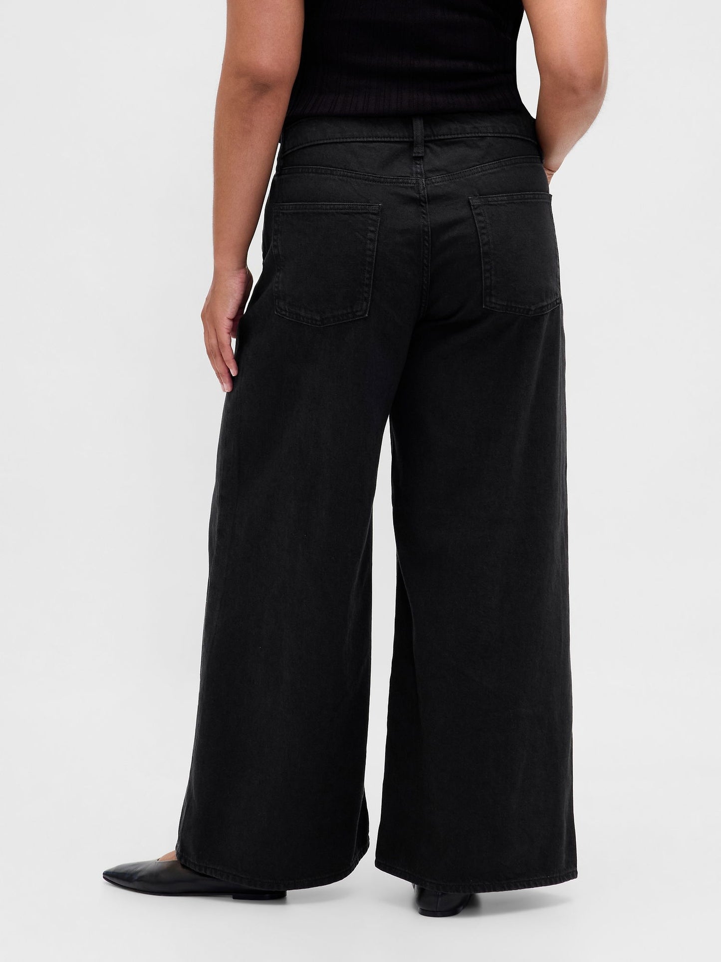Siyah Mid Rise Ultrasoft Extra Baggy Jean Pantolon