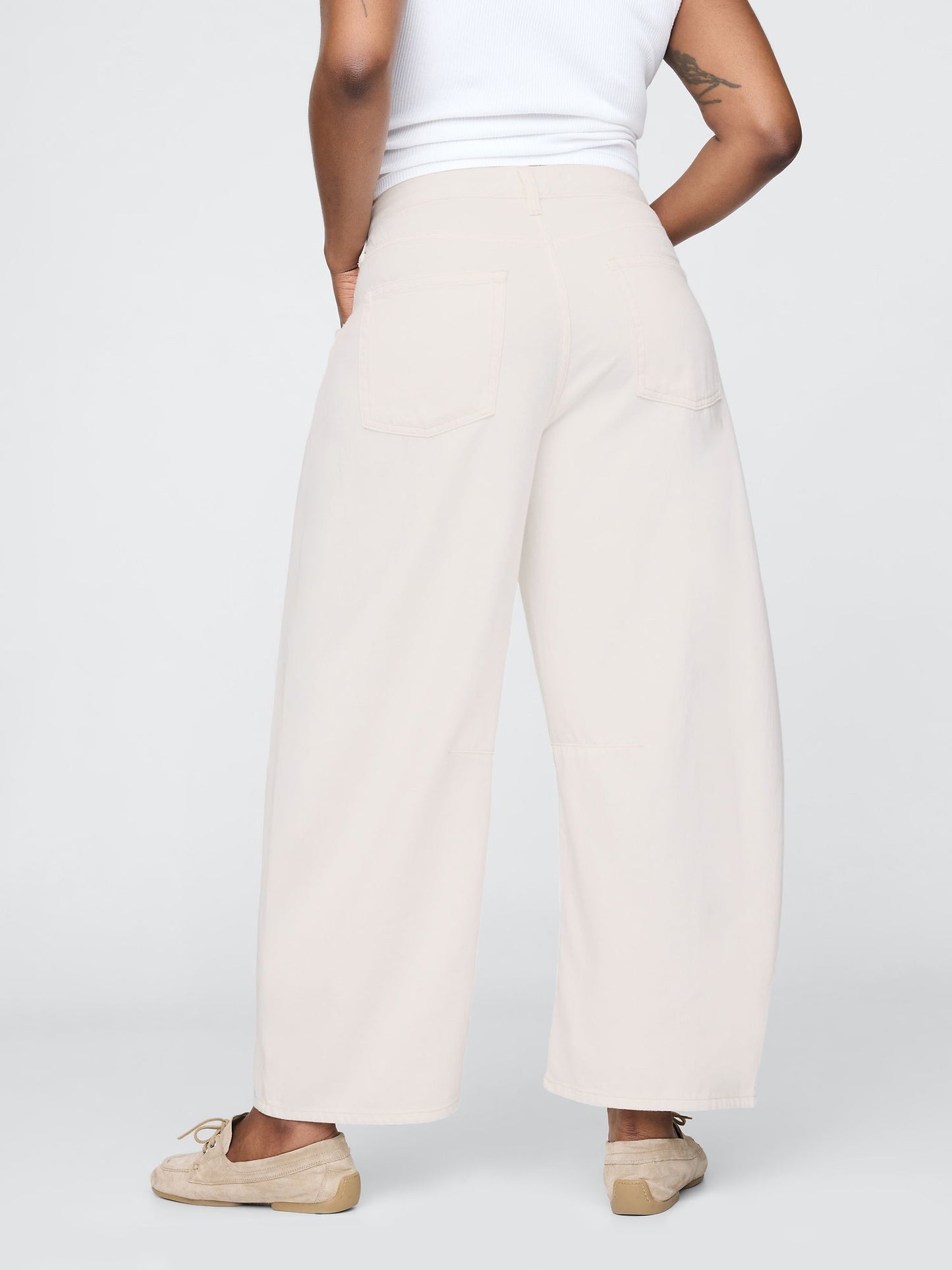 Kırık Beyaz High Rise Ultrasoft Horseshoe Jean Pantolon