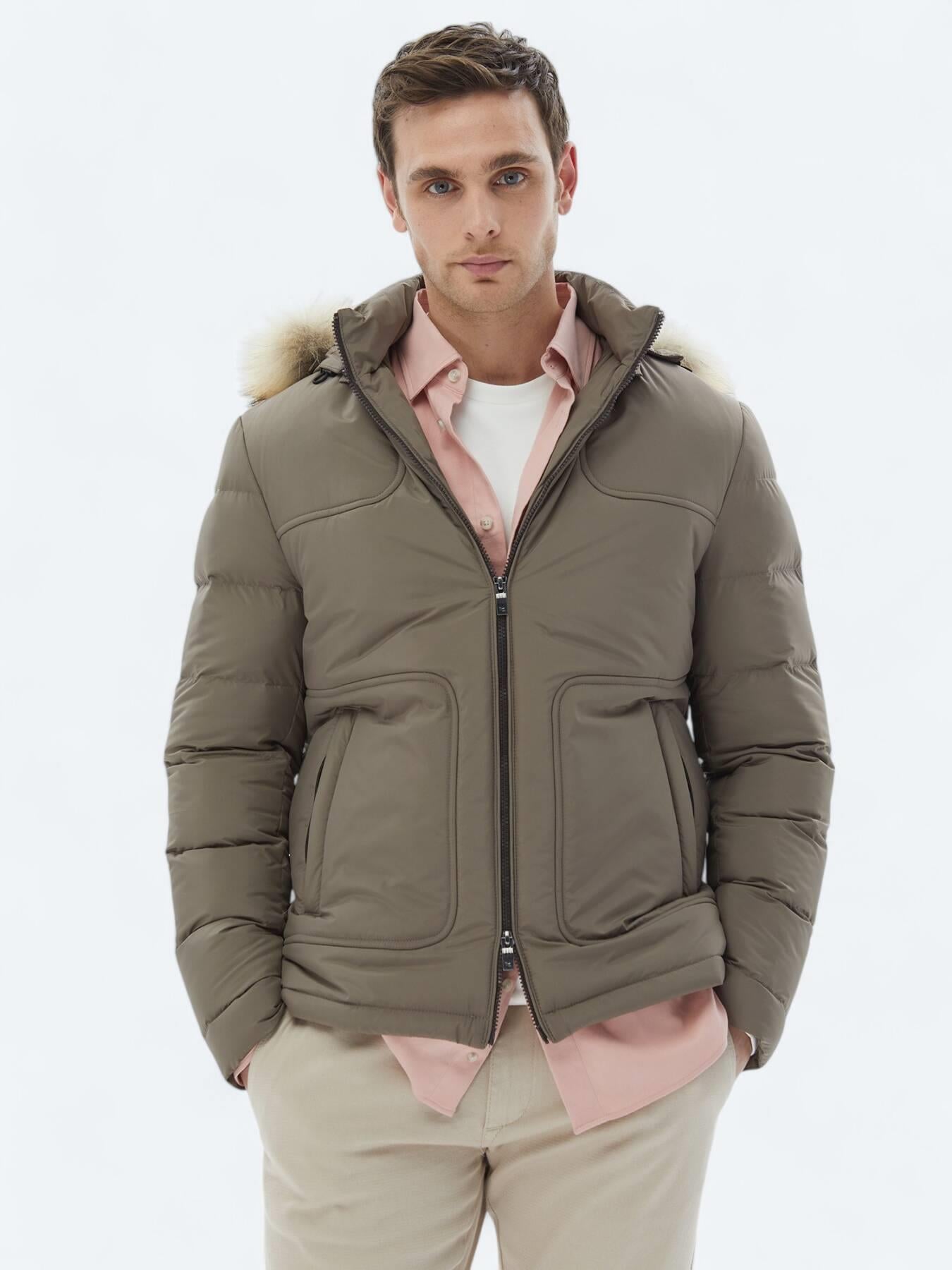 Vizon Regular Fit Kapüşonlu Casual Dokuma Mont