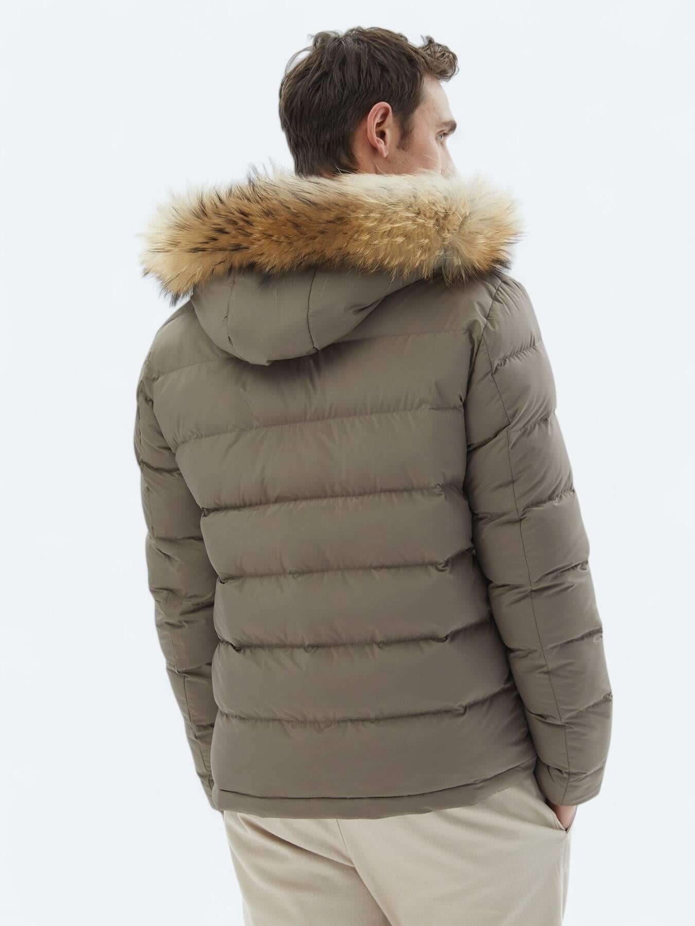 Vizon Regular Fit Kapüşonlu Casual Dokuma Mont