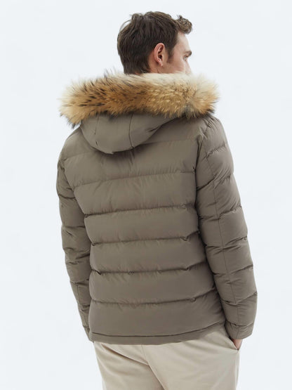 Vizon Regular Fit Kapüşonlu Casual Dokuma Mont