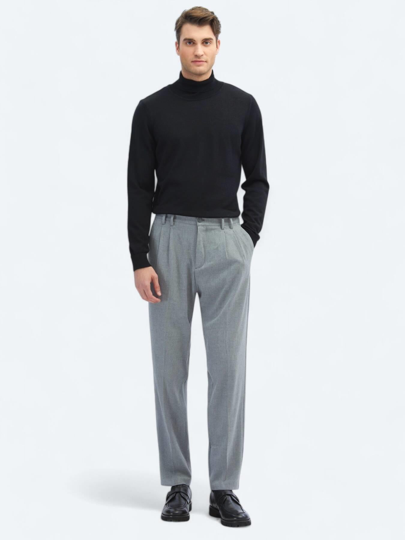 Gri Dokuma Carrot Fit Casual Pantolon