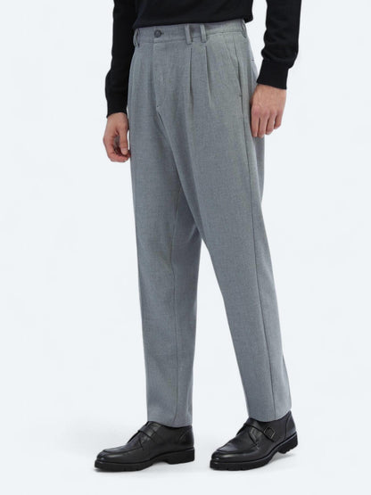 Gri Dokuma Carrot Fit Casual Pantolon