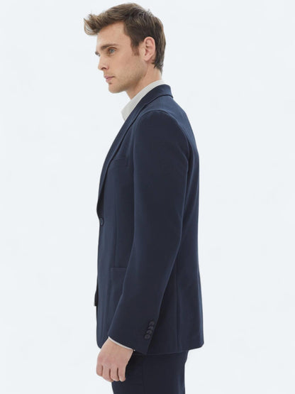 Lacivert Desenli Modern Fit Takım Elbise
