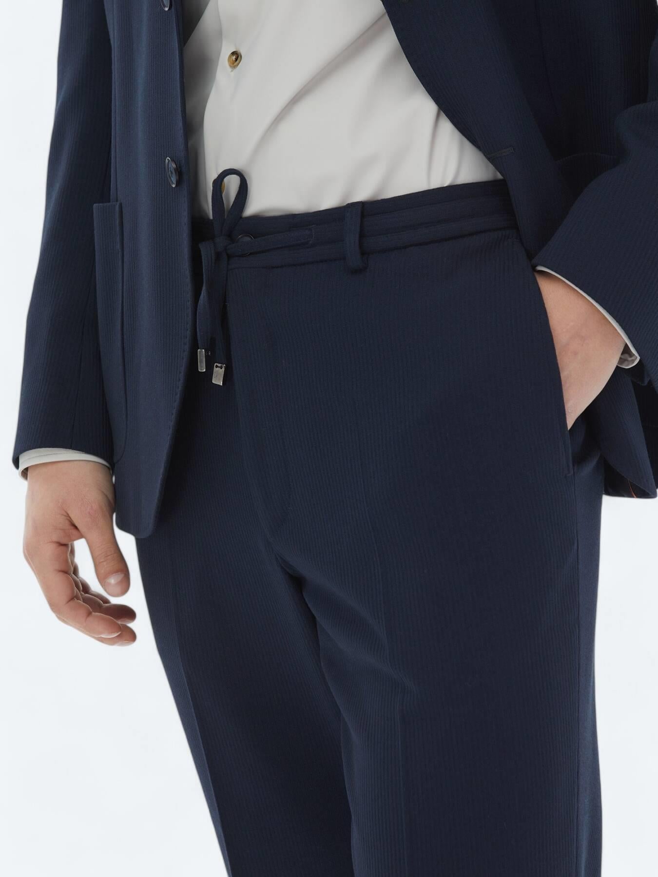 Lacivert Desenli Modern Fit Takım Elbise