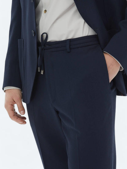 Lacivert Desenli Modern Fit Takım Elbise
