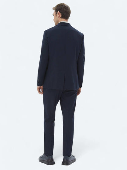Lacivert Desenli Modern Fit Takım Elbise