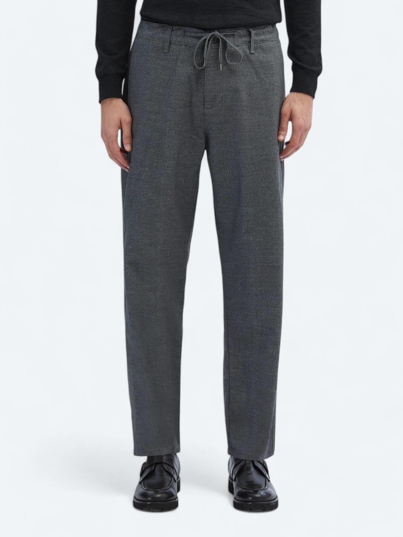 Gri Desenli Dokuma Jogging Fit Casual Pamuk Karışımlı Pantolon