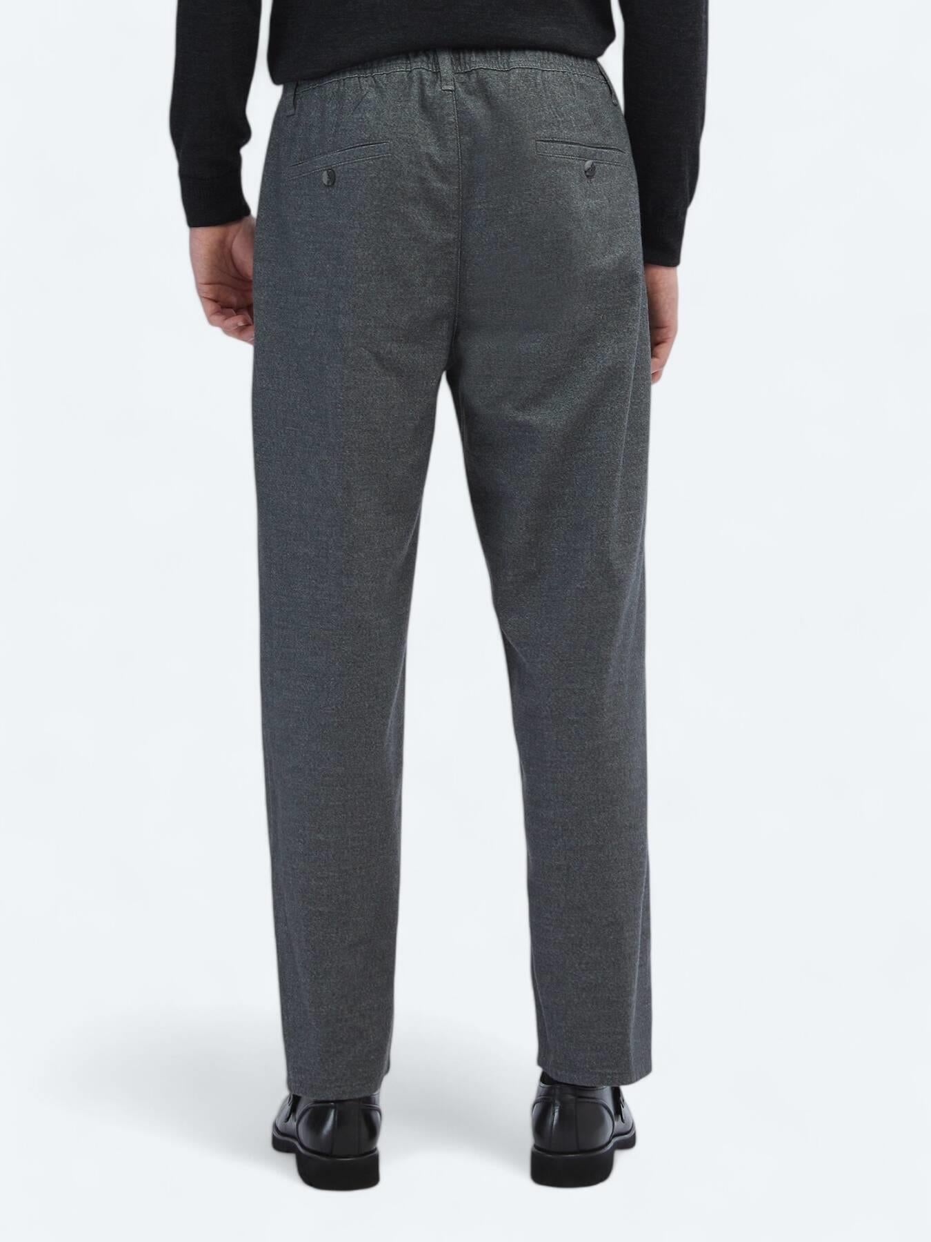 Gri Desenli Dokuma Jogging Fit Casual Pamuk Karışımlı Pantolon