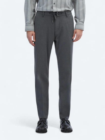 Gri Desenli Dokuma Jogging Fit Casual Pantolon