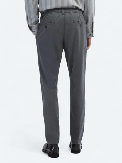 Gri Desenli Dokuma Jogging Fit Casual Pantolon