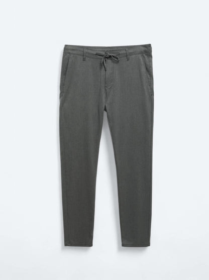 Gri Desenli Dokuma Jogging Fit Casual Pantolon