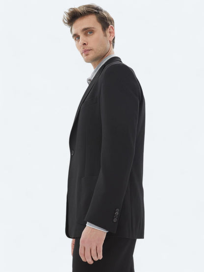 Siyah Desenli Modern Fit Takım Elbise