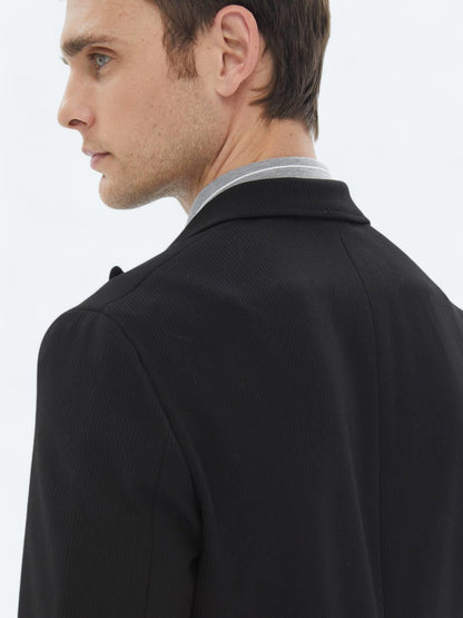 Siyah Desenli Modern Fit Takım Elbise