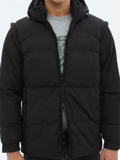 Siyah Regular Fit Casual Dokuma Mont