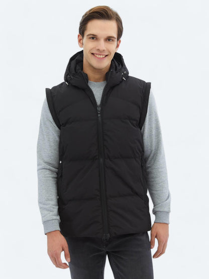 Siyah Regular Fit Casual Dokuma Mont